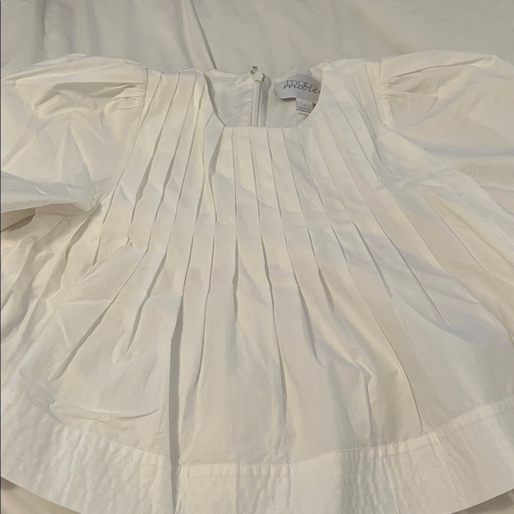 White Pleated Top